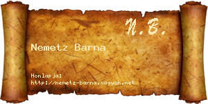 Nemetz Barna névjegykártya